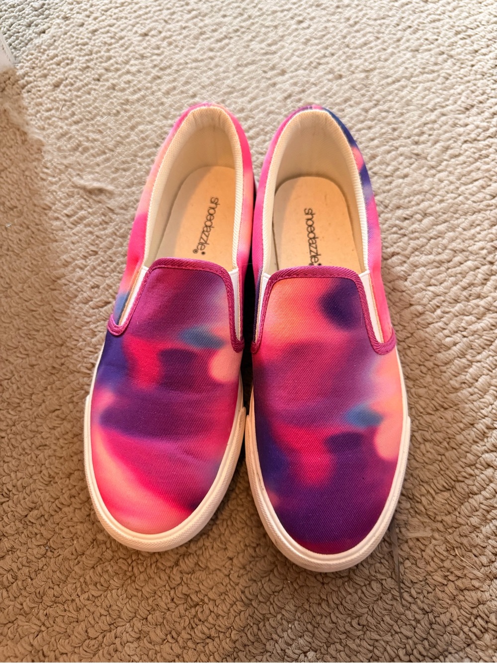 Slip-On Sneakers in Pink Purple Tie-Dye